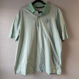 Bobby Jones Polo Shirt Mens XL Green Striped Bethpage Black Course Excellent